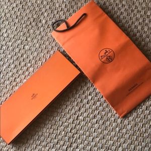 Authentic Hermès tie box and bag